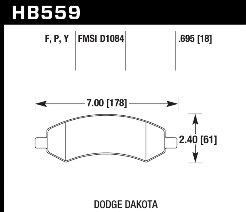 Mitsubishi Raider Brake Pads - Front - Hawk Performance - Super Duty - `06-`10
